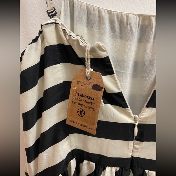 COVET Women’s Black and White Striped Sleeveless Maxi Dress. Size M - Picture 6 of 7